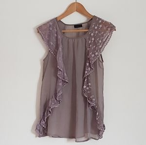 Vero Moda Sheer Muted Lavender Embroidered Top